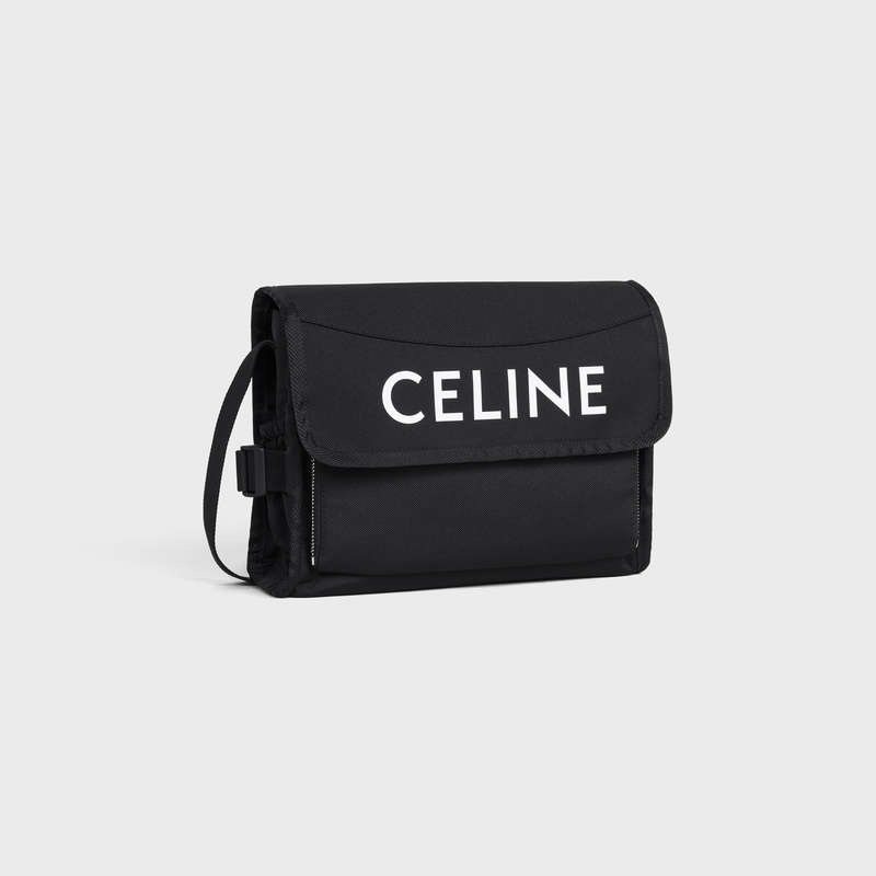 Black Celine small trekking in nylon with celine print Shoulder Bags | CL-591850