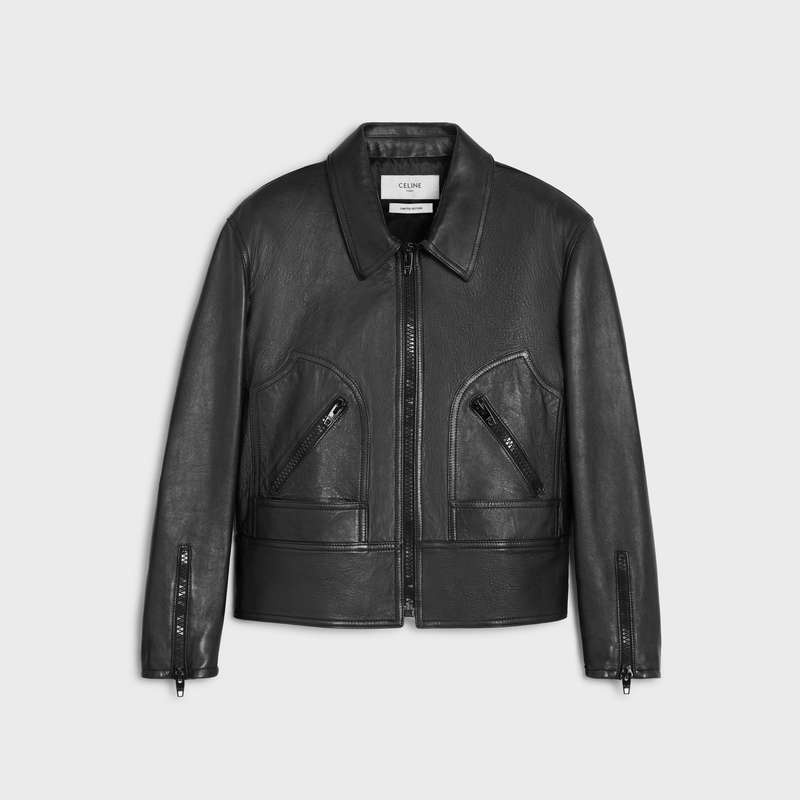 Black Celine wiltern blouson in soft Leather | CL-591915