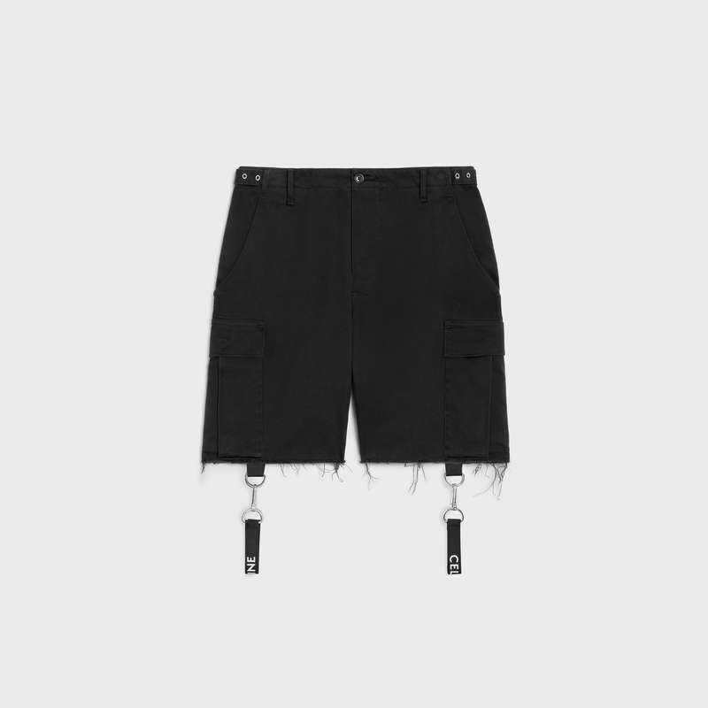 Black Celine with celine straps in cotton Shorts | CL-592066