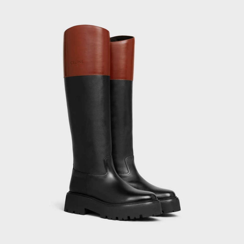 Black / Brown Celine Bulky high in calfskin Boots | CL-592512