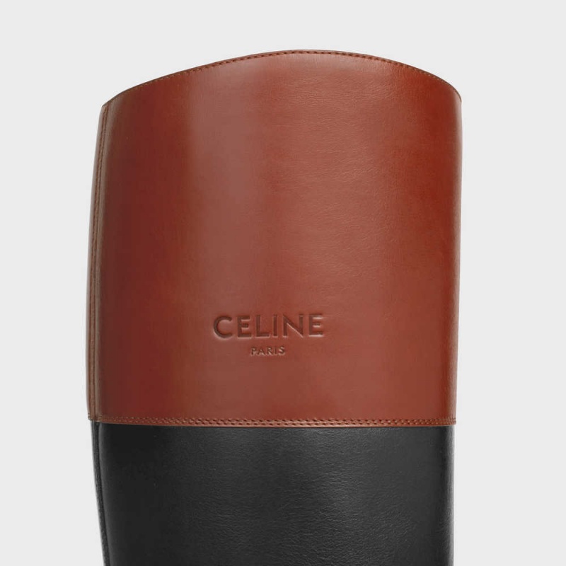 Black / Brown Celine Bulky high in calfskin Boots | CL-592512