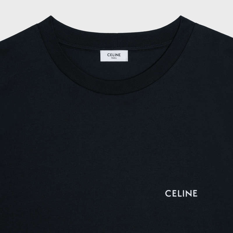 Black / white Celine LOOSE IN COTTON JERSEY T-shirts | CL-592131