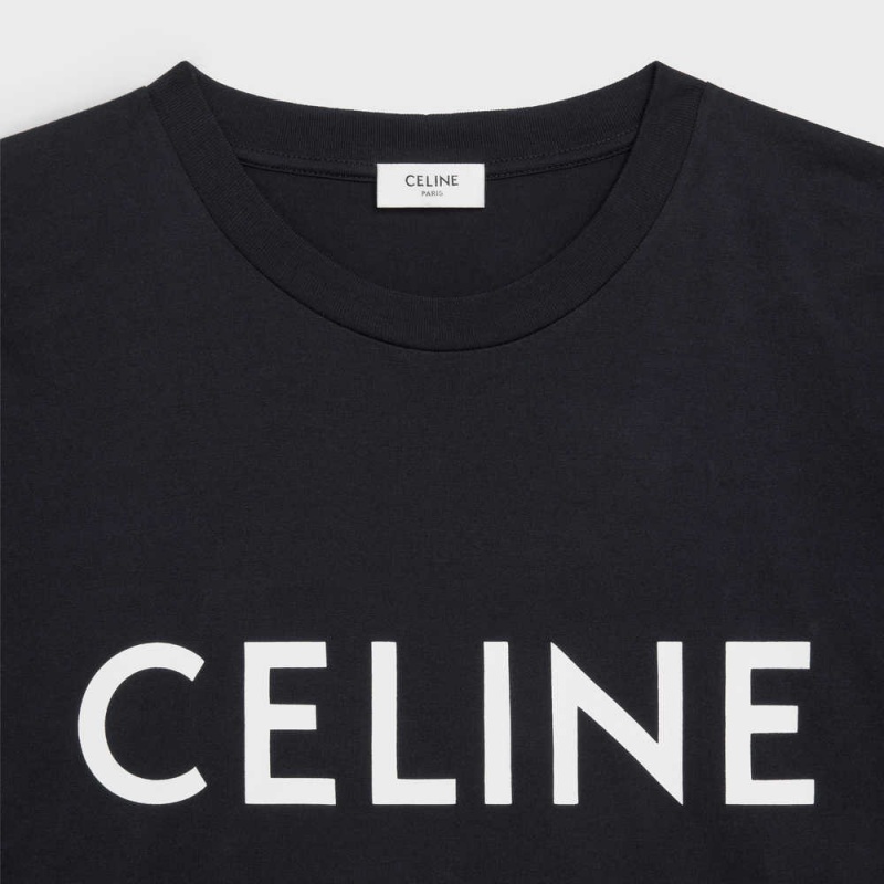 Black / white Celine LOOSE IN COTTON JERSEY T-shirts | CL-592793