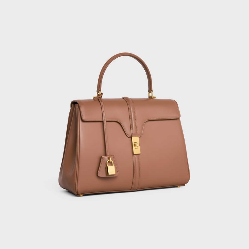 Bronze Celine Classique Bag in satinated calfskin 16 | CL-593281