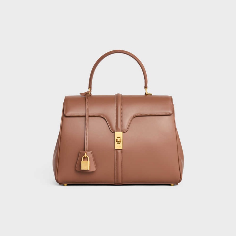 Bronze Celine Classique Bag in satinated calfskin 16 | CL-593281