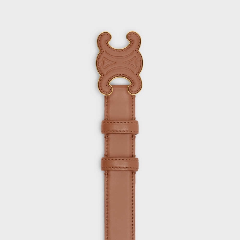 Bronze Celine MEDIUM CUIR TRIOMPHE in Taurillon Leather Belts | CL-592483