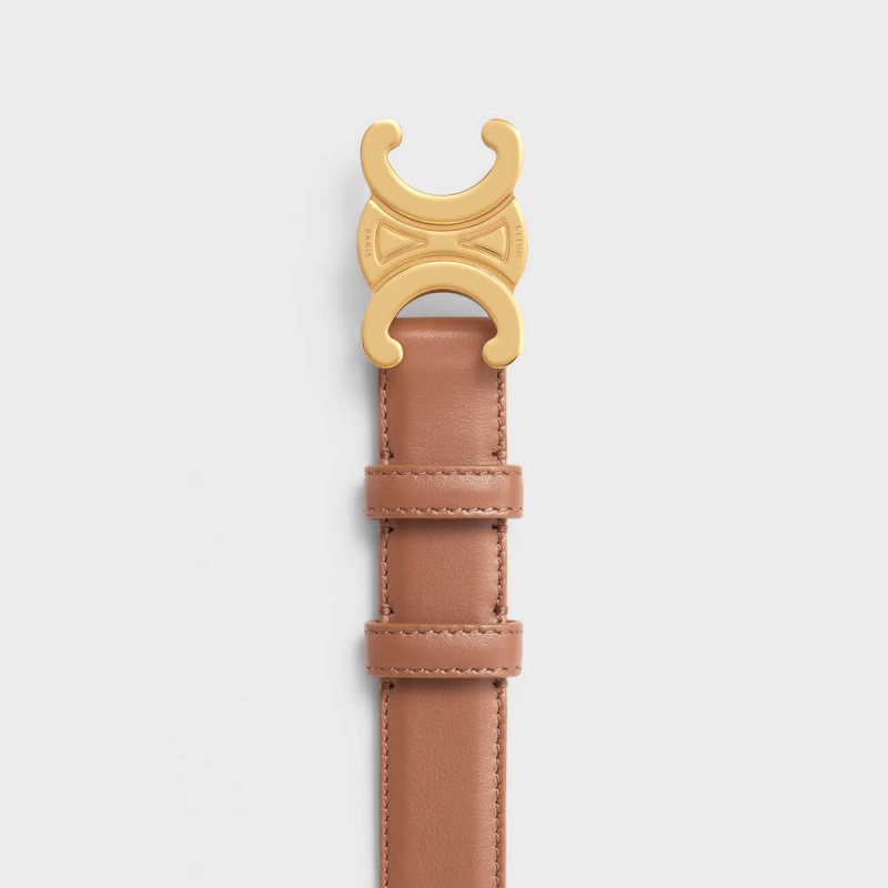 Bronze Celine Medium Triomphe in Taurillon Leather Belts | CL-592454