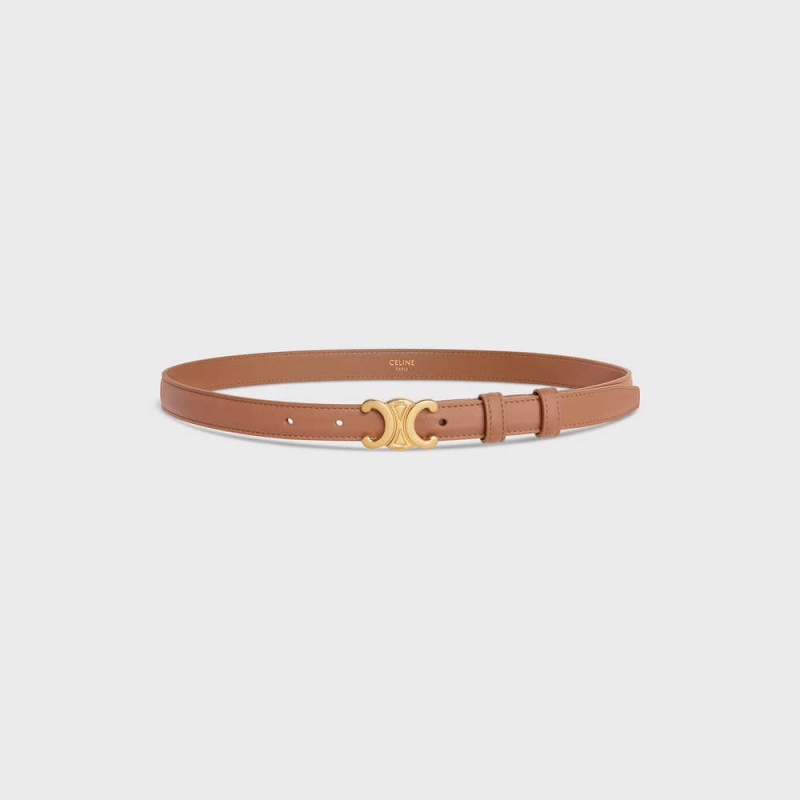 Bronze Celine Small Triomphe in Smooth Calfskin Belts | CL-592468