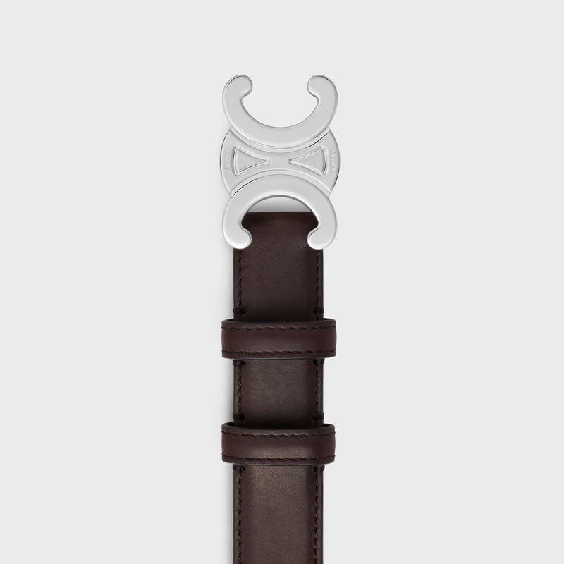 Brown Celine Medium Triomphe in Natural Calfskin Belts | CL-591763