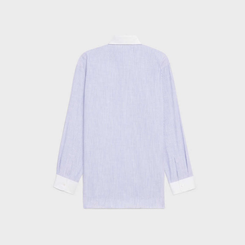 CRAIE/BLEU Celine oversized in striped cotton Shirts | CL-592825