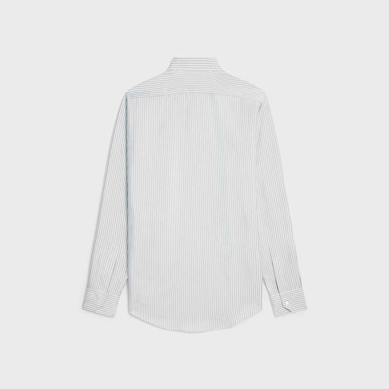 CRAIE/QUARTZ/GRIS Celine loose carnaby in striped silk Shirts | CL-592172