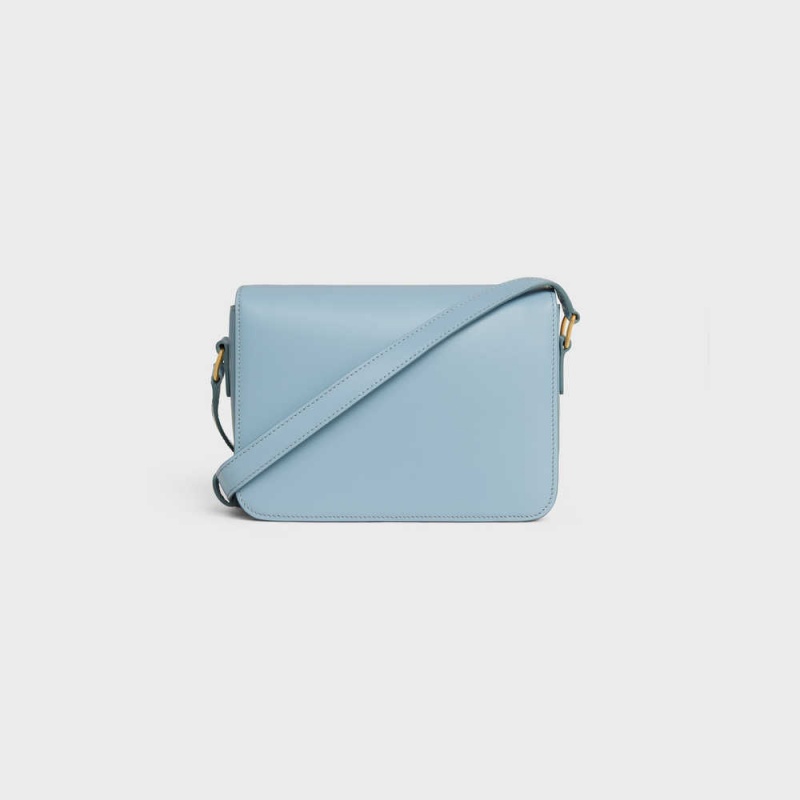 California Blue Celine Teen Bag in shiny calfskin Triomphe | CL-593201