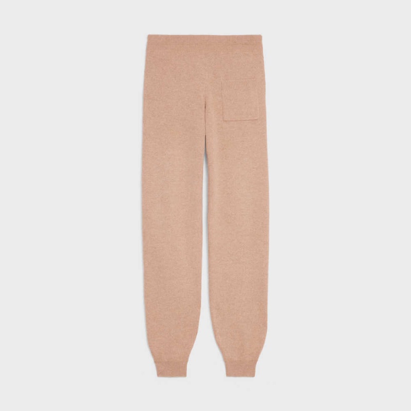 Camel Celine TRACK IN CASHMERE WOOL Pants | CL-592753