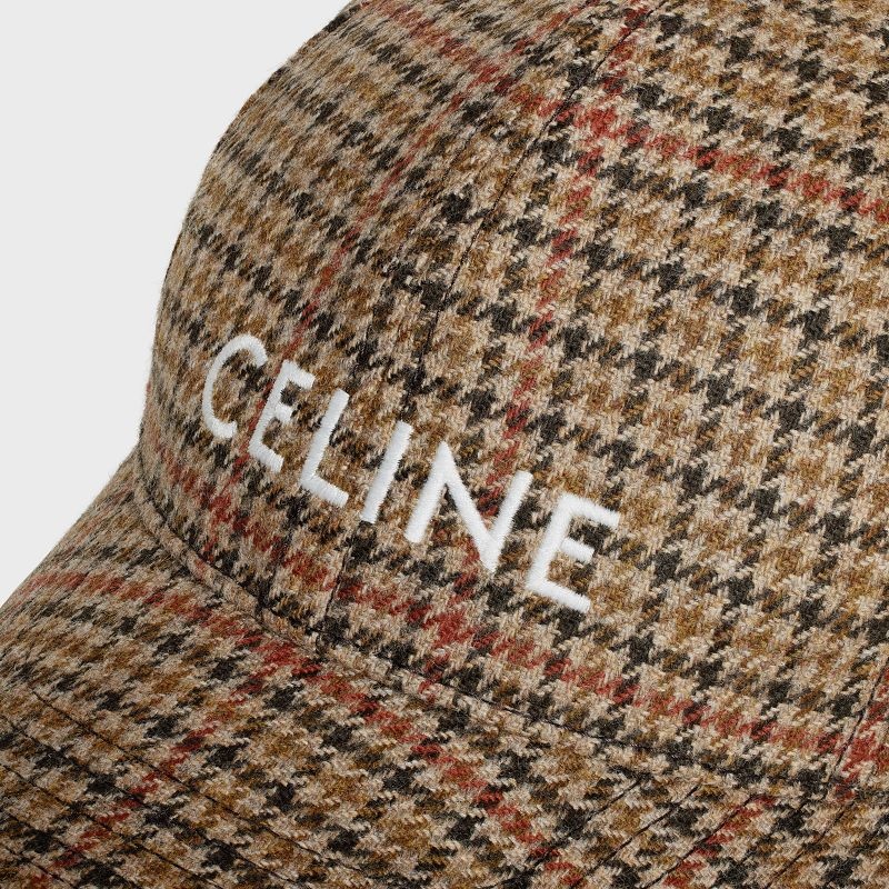 Camel / Brick Celine baseball in wool Cap | CL-591692