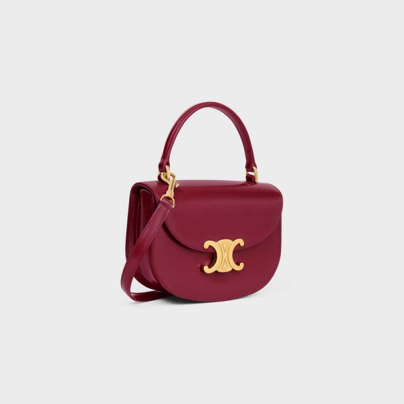 Carmin Celine besace triomphe in SHINY CALFSKIN Mini Bags | CL-593030