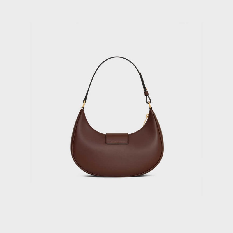 Chestnut Celine Ava Soft Bag in Smooth Calfskin Triomphe | CL-593173