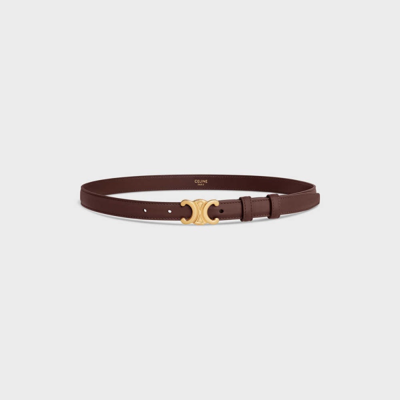 Chestnut Celine Small Triomphe in Taurillon Leather Belts | CL-592464