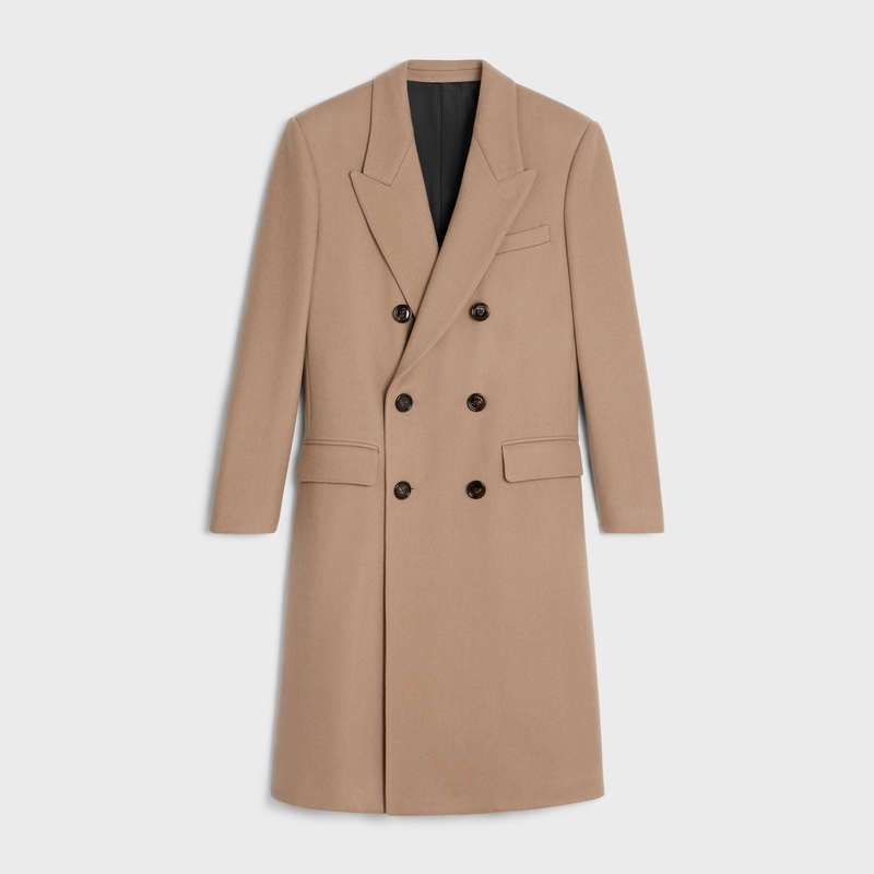 DARK CAMEL Celine boxy in cashmere cloth Coats | CL-591980