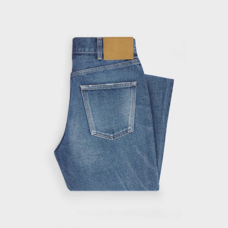 DARK UNION WASH Celine SLIM JEANS IN DARK UNION WASH DENIM Pants | CL-592726