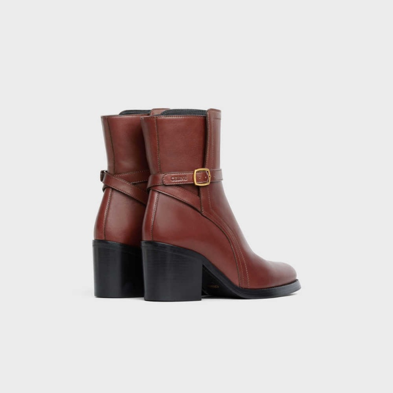 Dark Brown Celine CONDÉ JODHPUR in Calfskin Boots | CL-592495