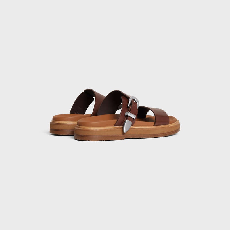 Dark Brown Celine TIPPI in CALFSKIN - VEGETAL TANNING Sandals | CL-591889