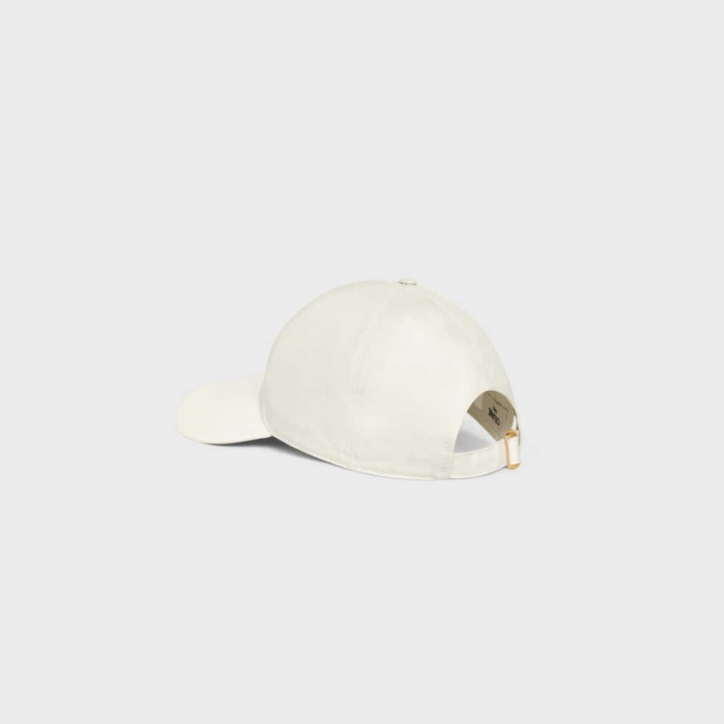 ECRU Celine TRIOMPHE BASEBALL IN COTTON Cap | CL-592357