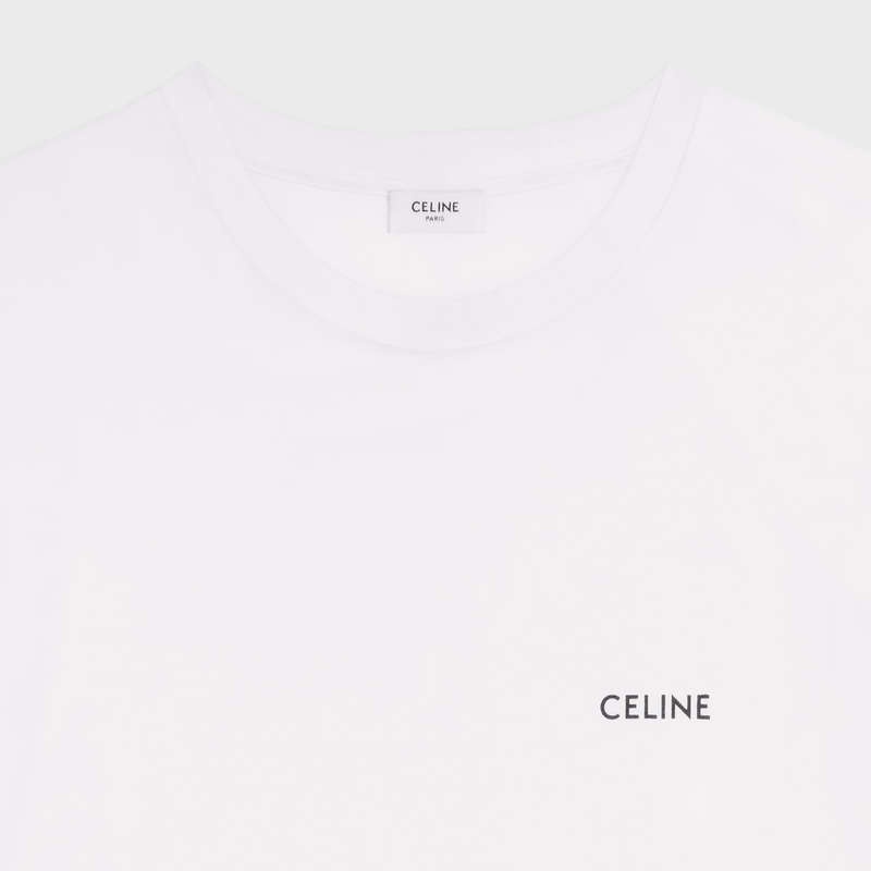 Ecru / Black Celine LOOSE IN COTTON JERSEY T-shirts | CL-592132