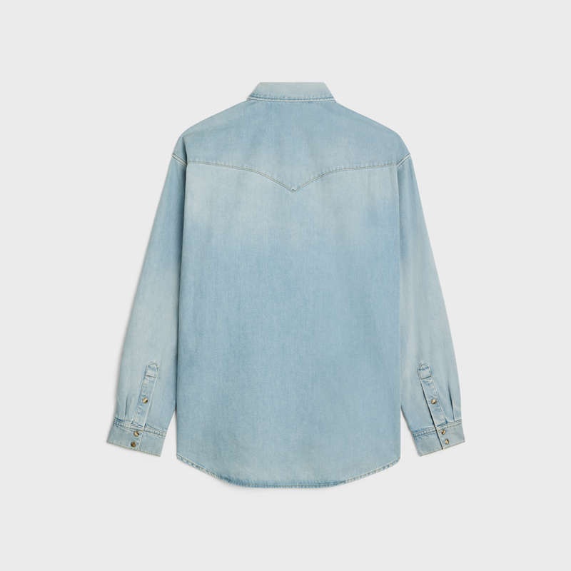 FADED SUMMER Celine western in faded summer wash denim Shirts | CL-592154