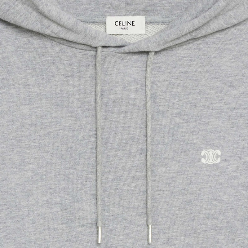 GREY MELANGE Celine LOOSE TRIOMPHE SWEATIN COTTON AND CASHMERE Sweatshirts | CL-592804