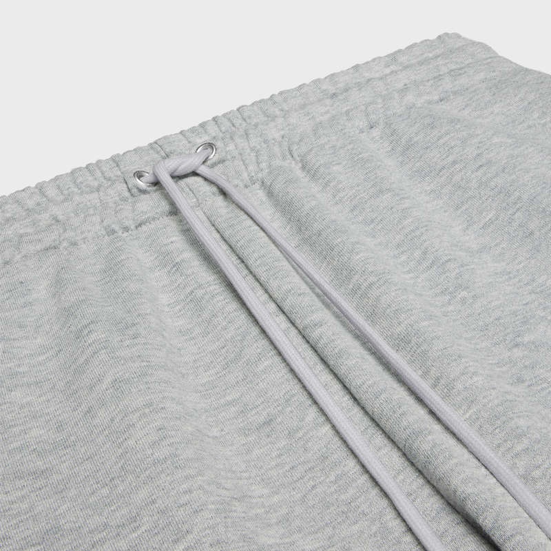 GREY / OFF WHITE Celine triomphe track in cotton and cashmere Pants | CL-592033