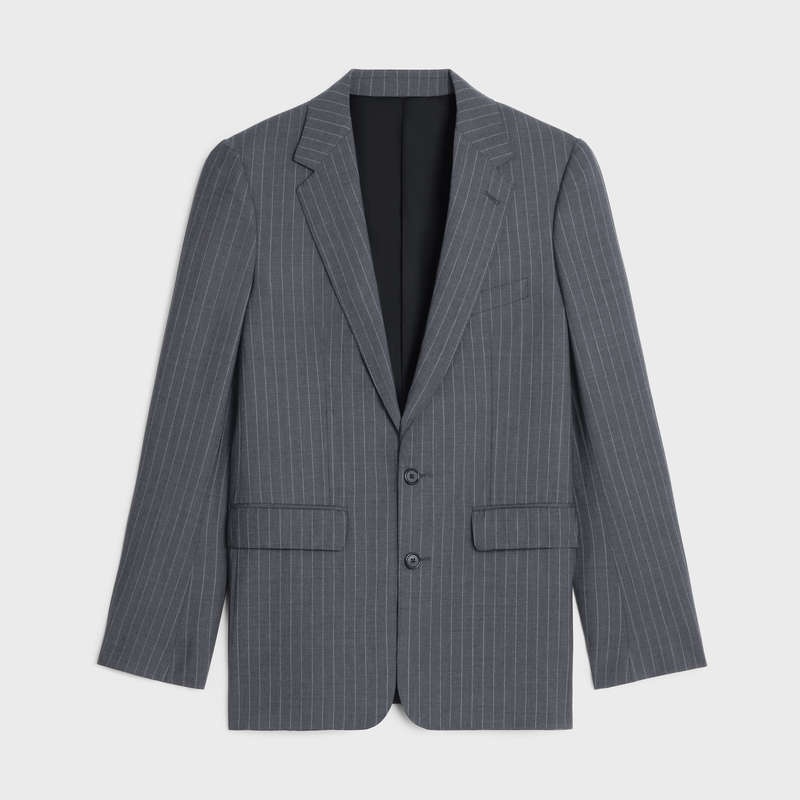 GRIS/CRAIE Celine classic in striped wool Jackets | CL-591985