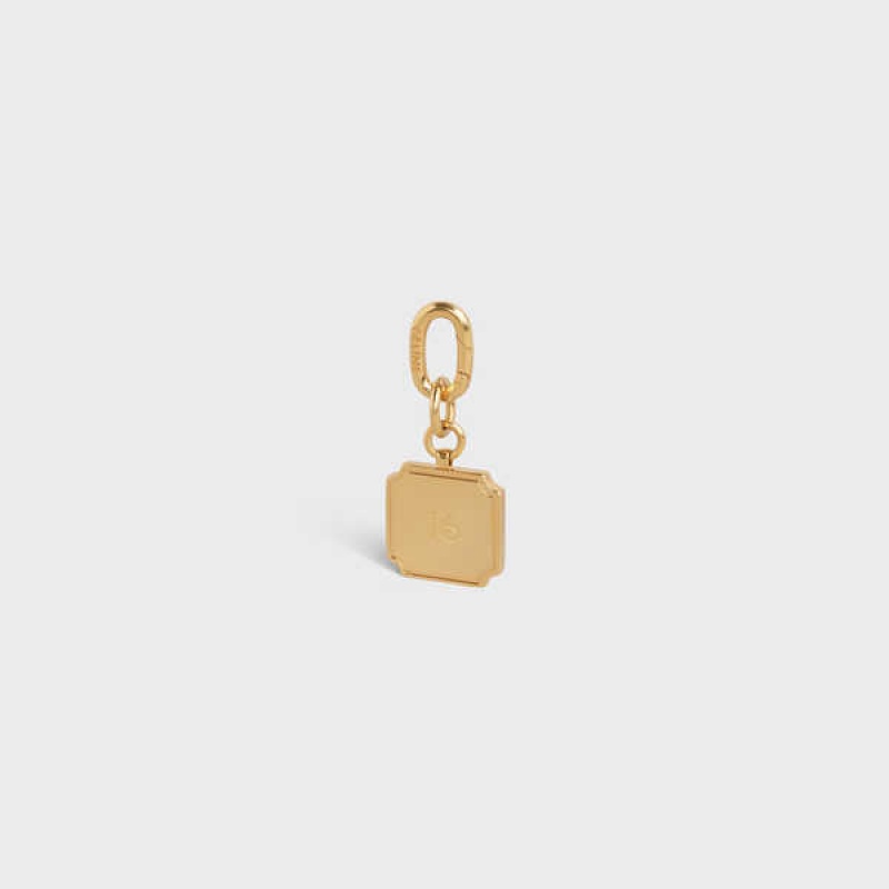 Gold Celine 16 CHARM in Brass Leather Goods Accessories | CL-592923