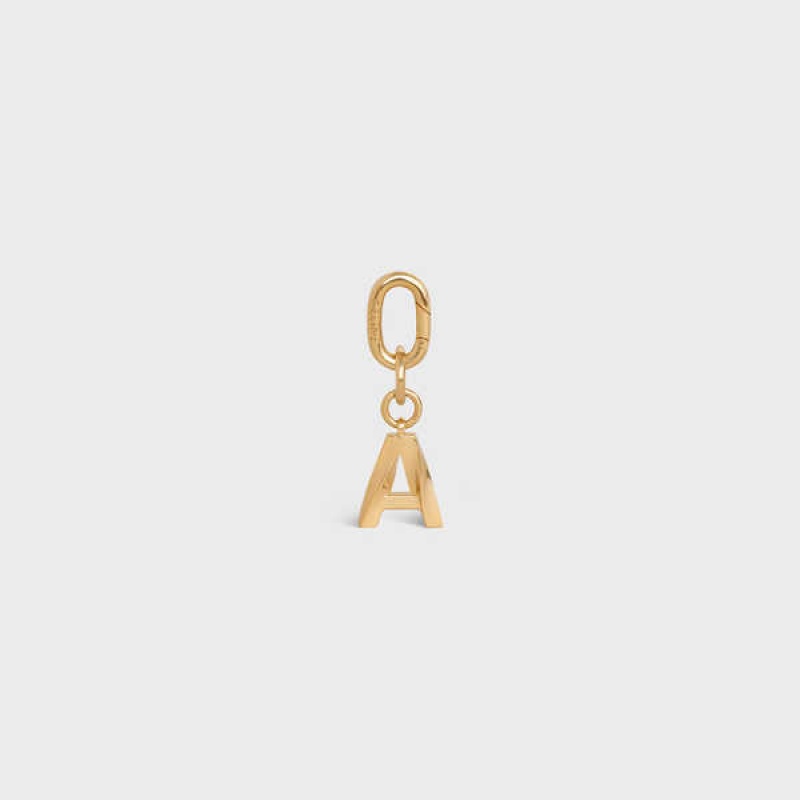 Gold Celine A CHARM in Brass Leather Goods Accessories | CL-592924