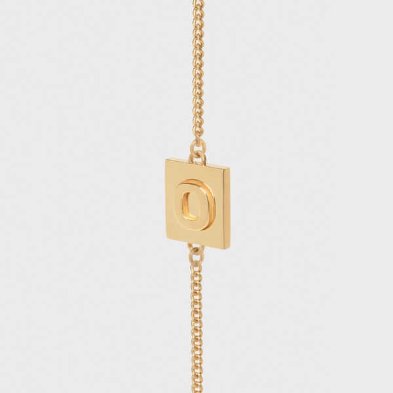 Gold Celine Alphabet O in Brass with Gold finish Bracelets | CL-592233