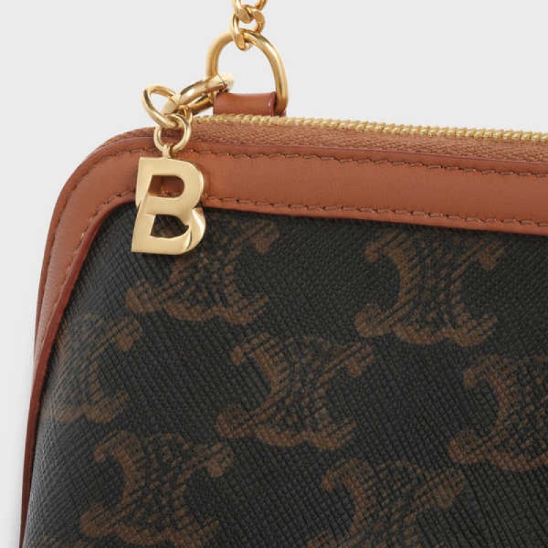 Gold Celine B CHARM in Brass Leather Goods Accessories | CL-592925