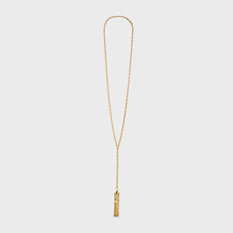 Gold Celine César Project Compression in Vermeil Necklaces | CL-591668