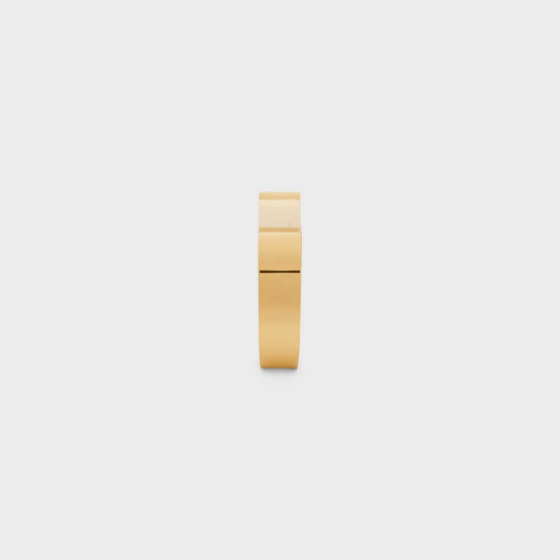 Gold Celine Formes Abstraites Concave Cuff in Brass with Gold Finish Bracelets | CL-592213