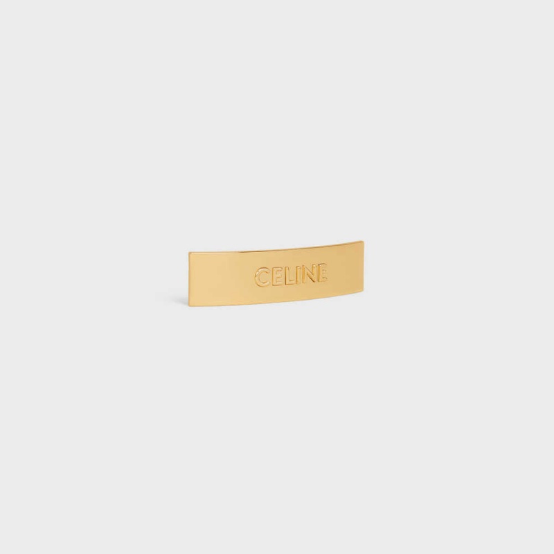 Gold Celine Hair Clip in Brass and Steel with Gold Finish Hair Accessories | CL-592324