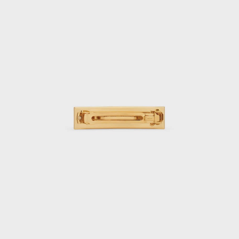 Gold Celine Hair Clip in Brass and Steel with Gold Finish Hair Accessories | CL-592324