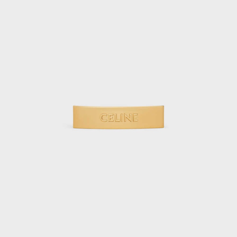 Gold Celine Hair Clip in Brass and Steel with Gold Finish Hair Accessories | CL-592324