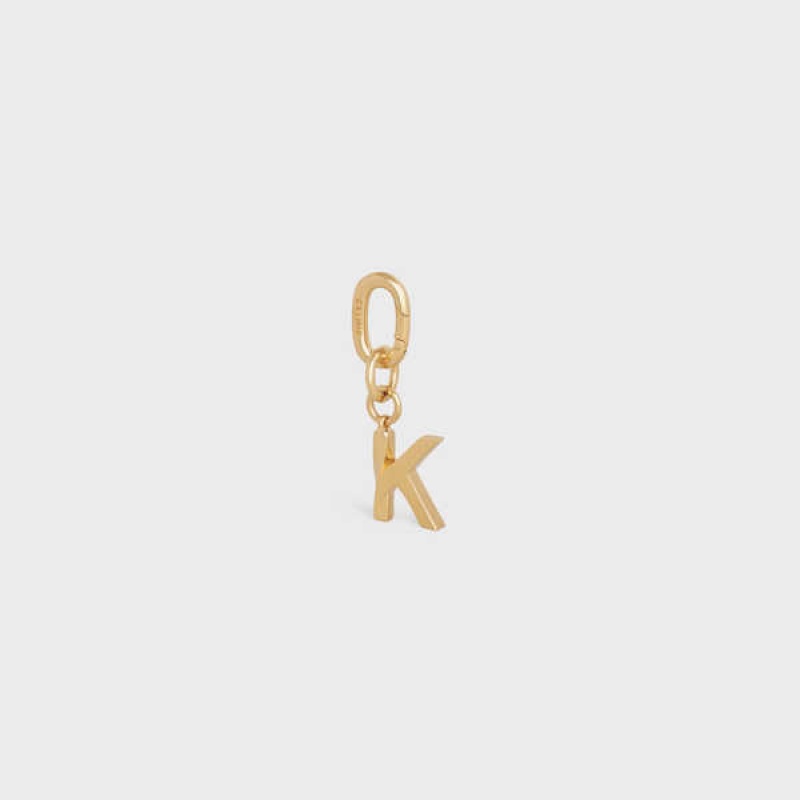 Gold Celine K CHARM in Brass Leather Goods Accessories | CL-592930