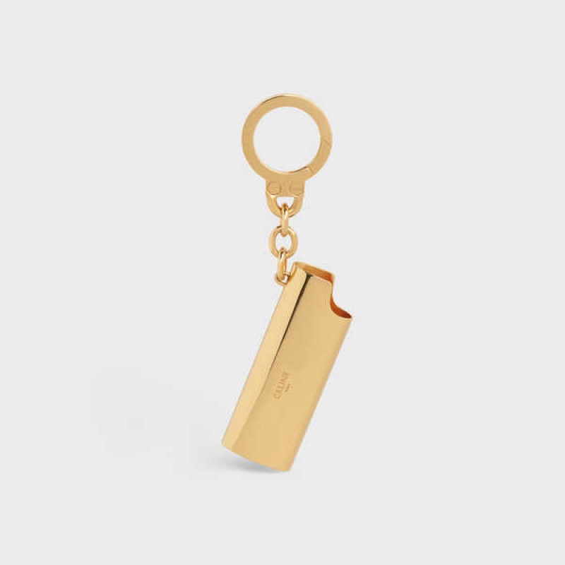 Gold Celine LIGHTER CASE CHARM in Brass Leather Goods Accessories | CL-592920