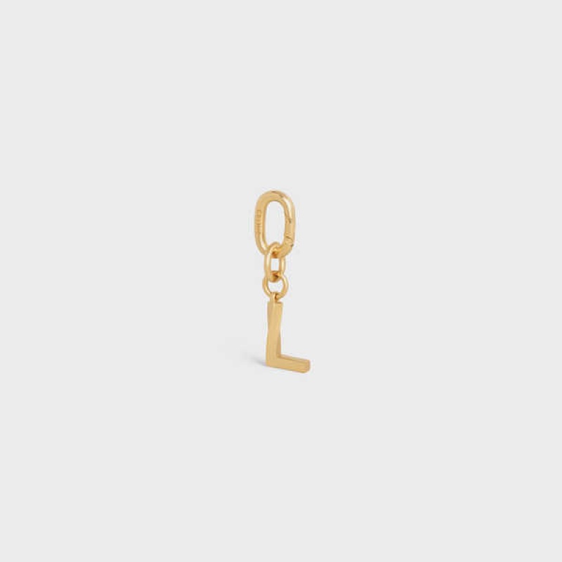 Gold Celine L CHARM in Brass Leather Goods Accessories | CL-592931