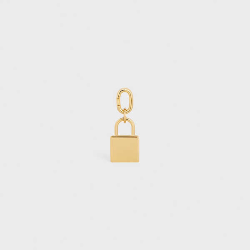 Gold Celine PADLOCK CHARM in Brass Leather Goods Accessories | CL-592921