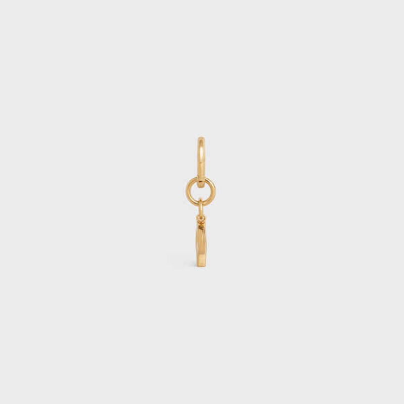 Gold Celine P CHARM in Brass Leather Goods Accessories | CL-592935