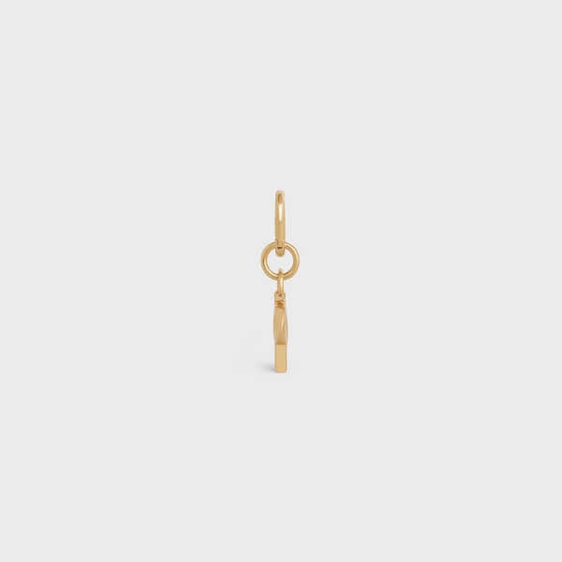 Gold Celine R CHARM in Brass Leather Goods Accessories | CL-592937