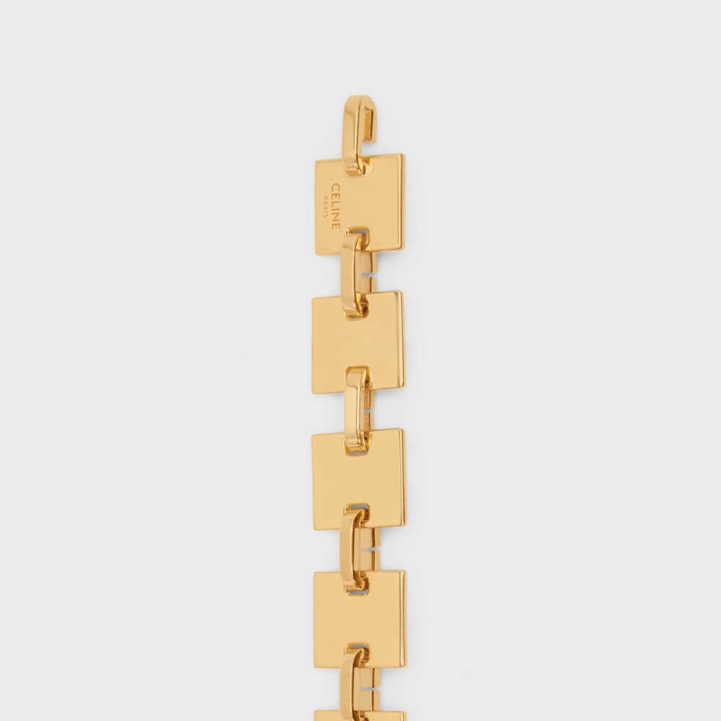 Gold Celine SQUARE CHAIN in Brass Belts | CL-592449