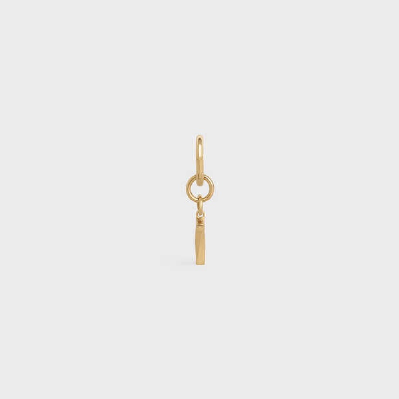 Gold Celine T CHARM in Brass Leather Goods Accessories | CL-592939