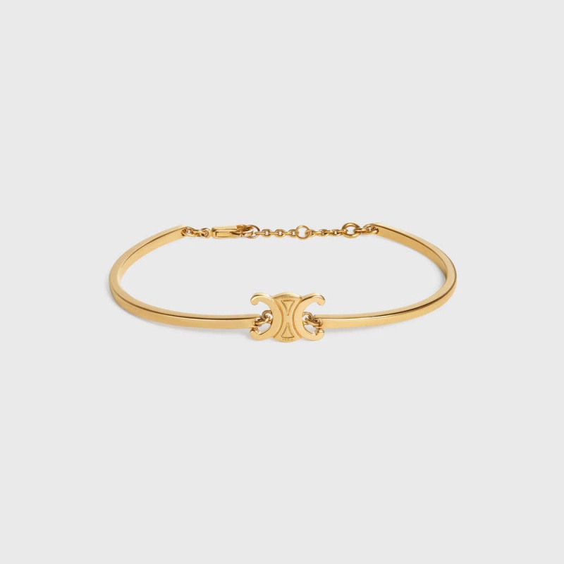 Gold Celine Triomphe Articulated in Brass with Gold Finish Bracelets | CL-592209