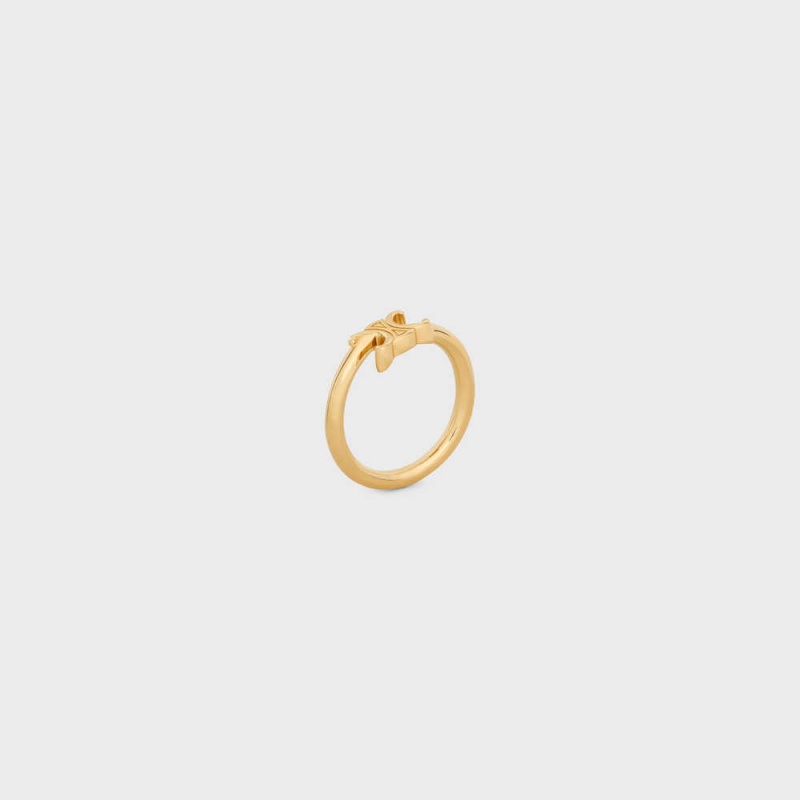 Gold Celine Triomphe Asymmetric in Brass with Gold Finish Rings | CL-592182